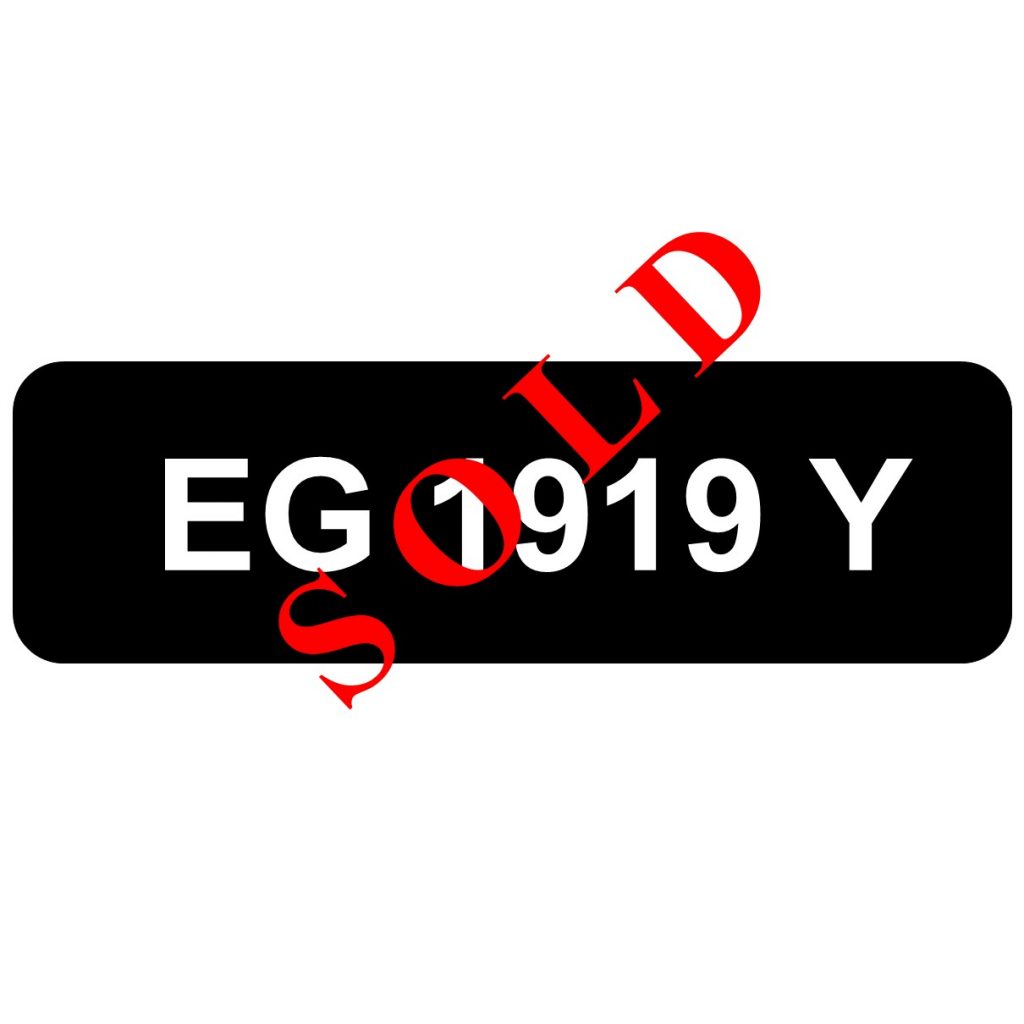 EG 1919 Y Number Plate SG