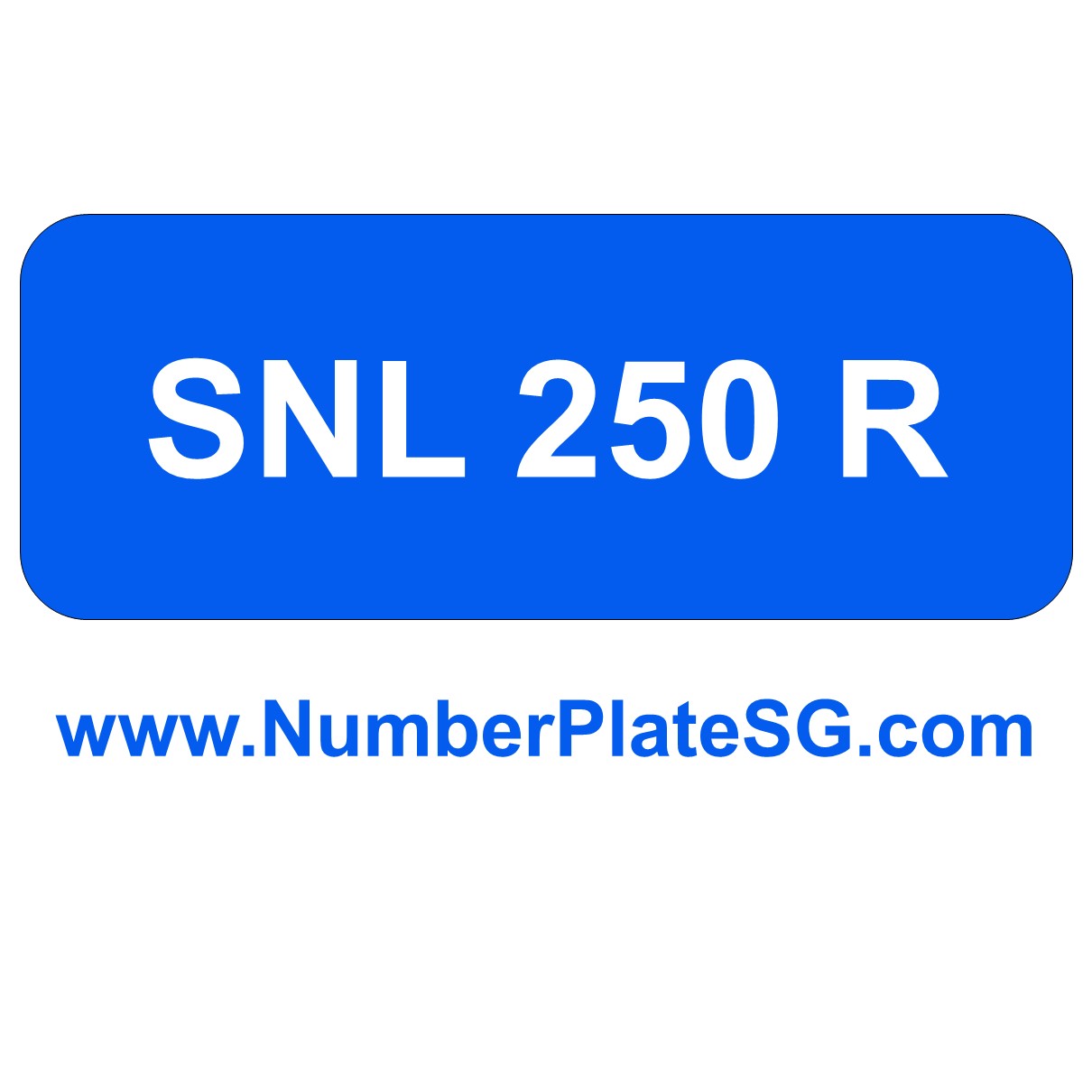 SNL 250 R Number Plate SG